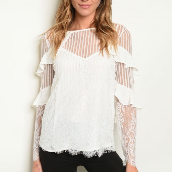 Boujee Boutique Tops - Chiffon and Lace Tunic